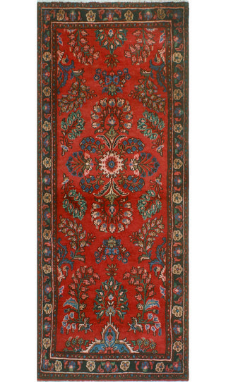 Fine Vintage Distressed Thiago Red/Charcoal Runner, 3'4 x 8'7