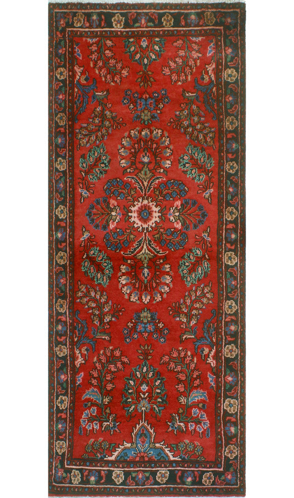 Fine Vintage Distressed Thiago Red/Charcoal Runner, 3'4 x 8'7