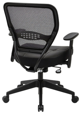 Professional Dark Air Grid Back Managers Chair With Black Bonded Leather Seat