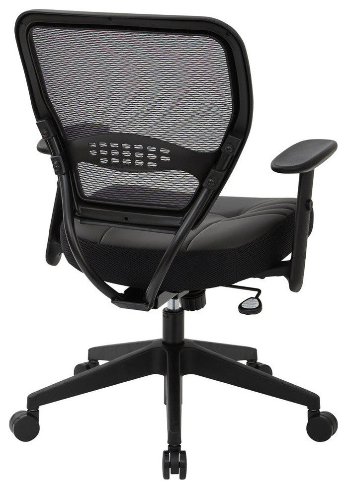 Professional Dark Air Grid Back Managers Chair With Black Bonded Leather Seat