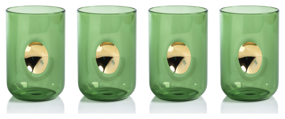 Ambrosi 4-Piece Tumbler Set with Gold Accent, Cactus Green