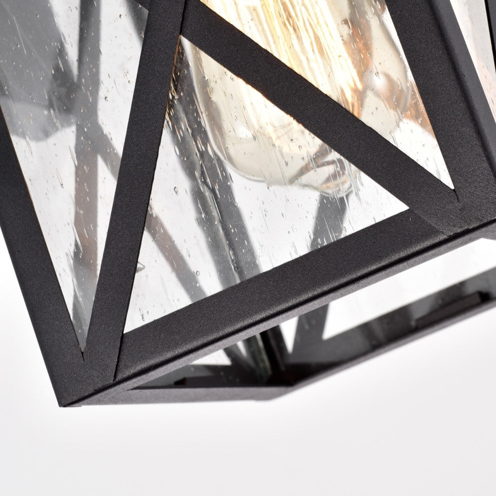 Lawrence Transitional 1 Light Textured Black Outdoor Wall Sconce 11" Height