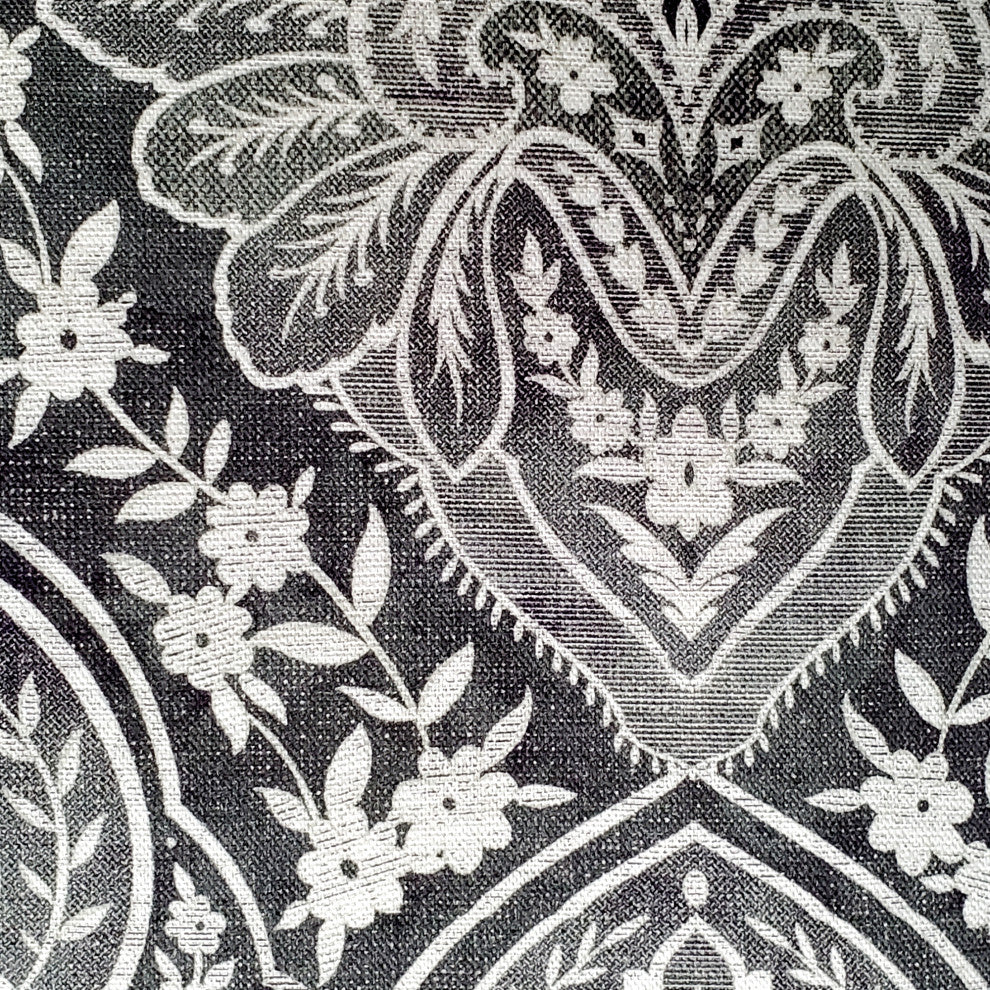 Leone Damask Dark Gray Throw Pillow 21x21, with Polyfill Insert