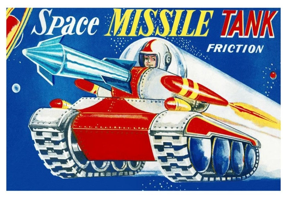 "Space Missile Tank" Digital Paper Print by Retrotrans, 38"x26"