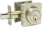 Square Contemporary Door Lever, Style 8048, Satin Nickel, Deadbolt
