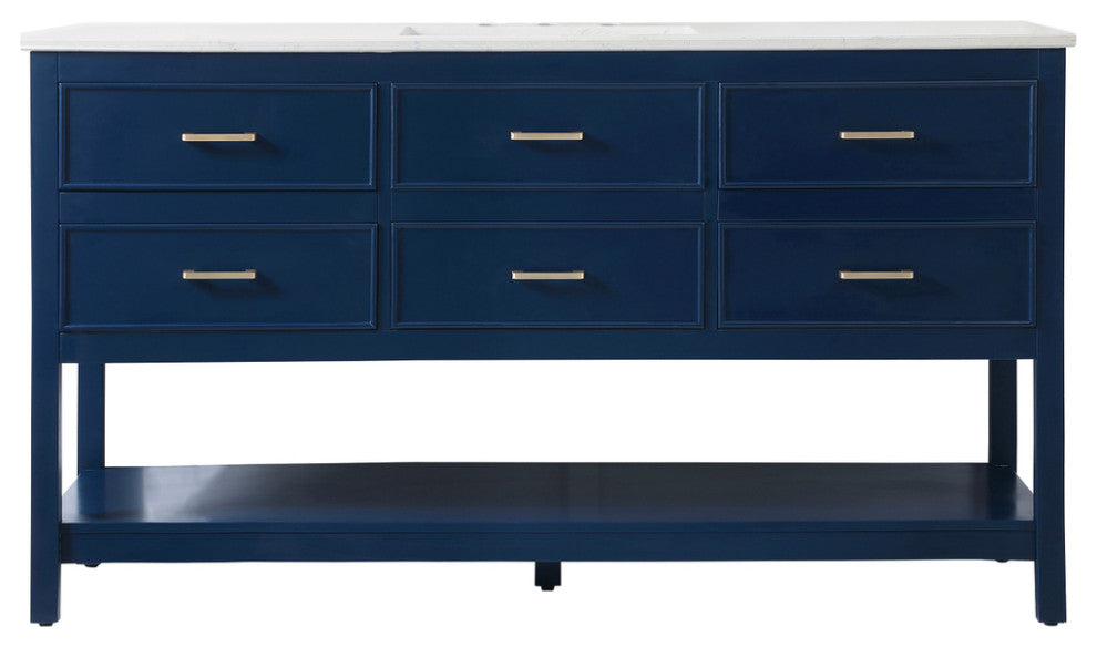 Home Living 60" Single Bathroom Vanity, Blue