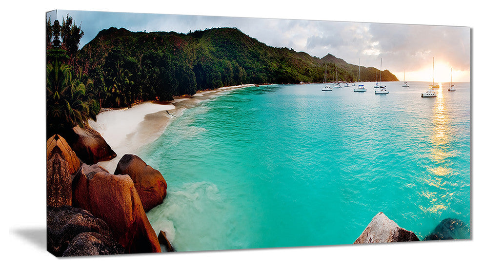 "Tropical Beach With Blue Waters" Canvas Print