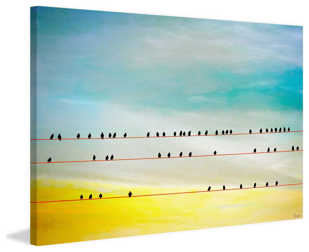"Birds Hangin" Fine Art Canvas Print, 36"x24"