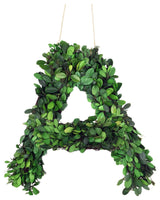 Modern Home 12" Real Preserved Boxwood Monogram Wreath Letters - A