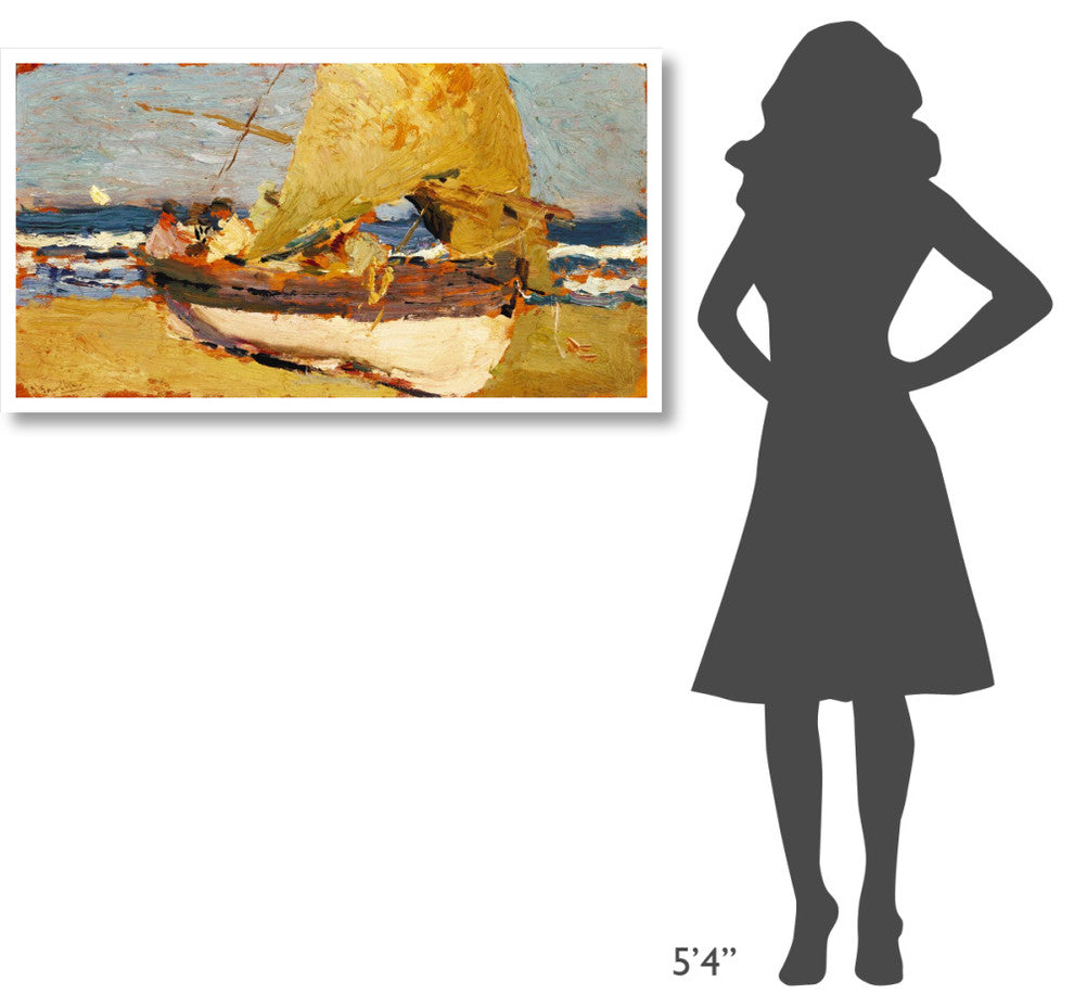 "Beach at Valencia (Playa de Valencia), ca. 1908" Paper Art, 46"x25"