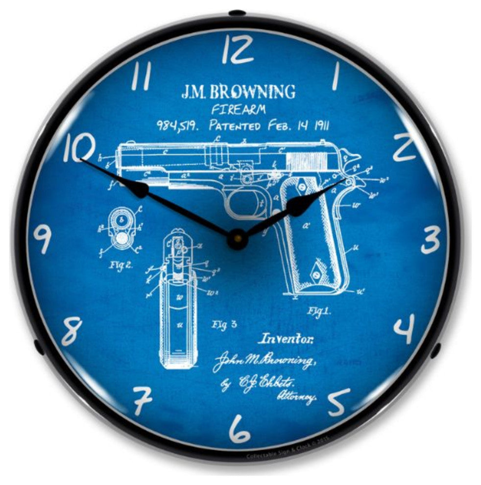 RE1507608 Colt 1911 Patent Clock