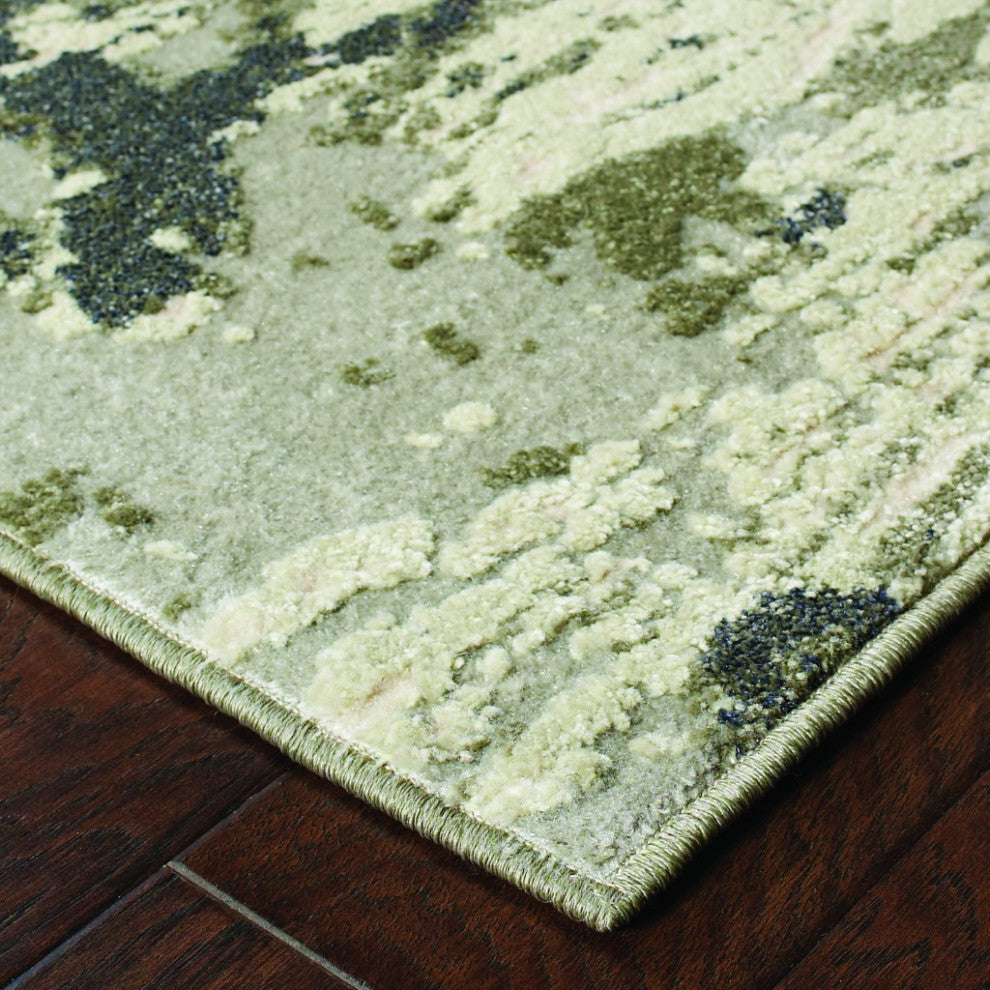 4??6??Gray And Ivory Abstract Area Rug