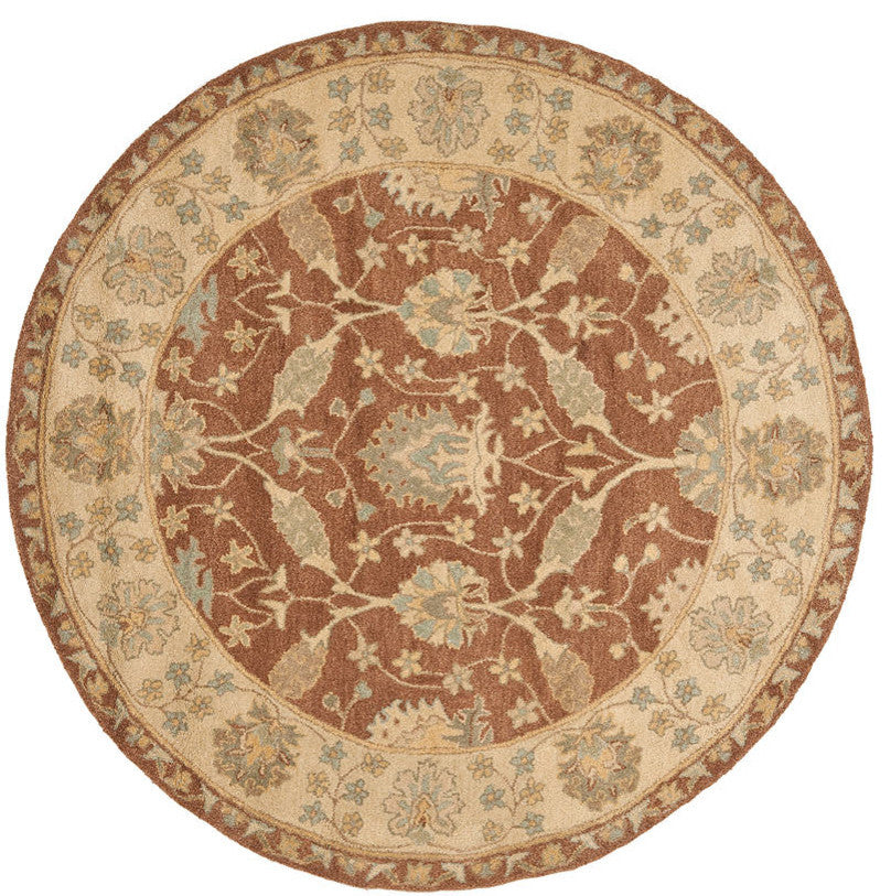 Safavieh Antiquities at315a Rug, Brown/Taupe, 8'0"x8'0" Round