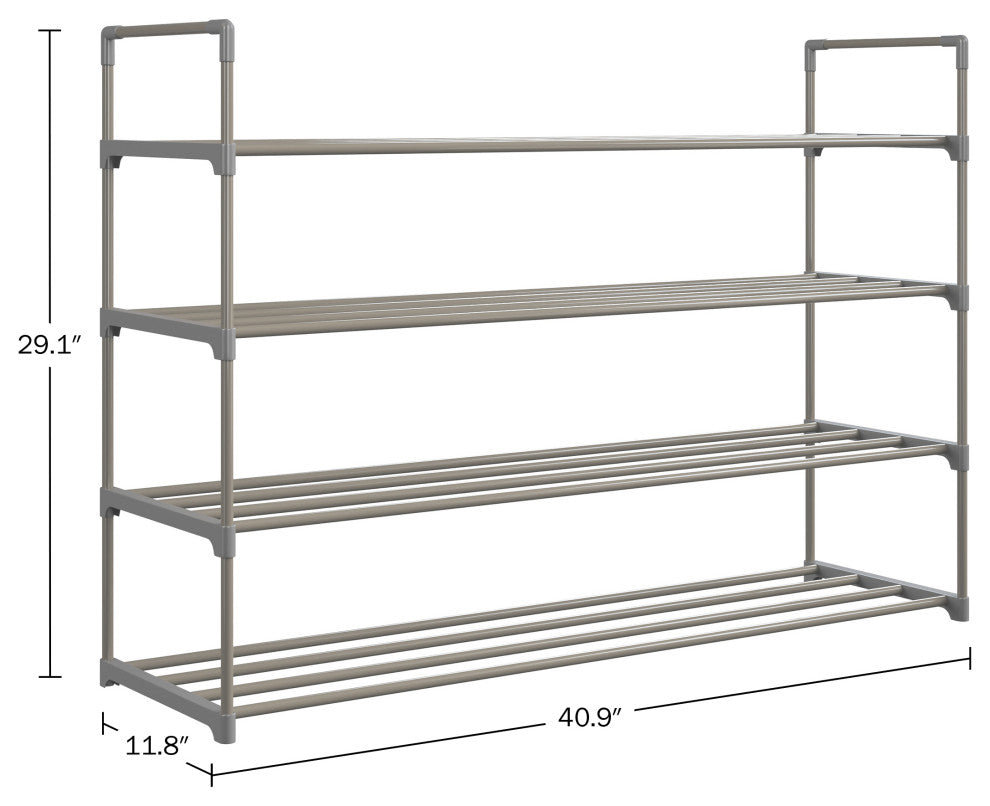 Shoe Rack 4-Tier Shoe Organizer for Closet, Bathroom, Entryway Holds 20 Pairs