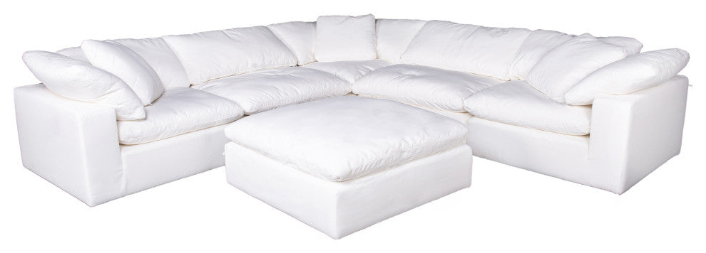 First of A Kind Clay Modular Sectional Livesmart Fabric White