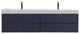 Bliss 80" Double Sink Wall Mount Bathroom Vanity, Blue