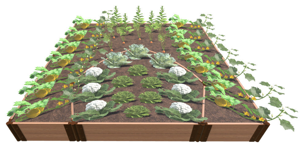 Classic Sienna Walk-In Cathedral 8'x8'x11" Raised Garden Bed, 1" Profile