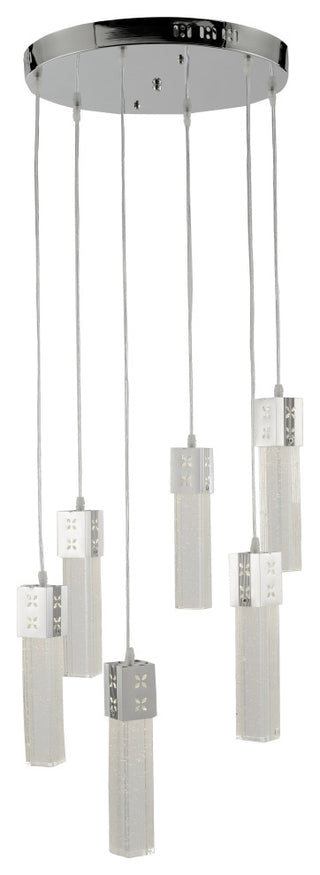 Artistry Lighting, LED Rectangle Crystal Pendant 6-Light