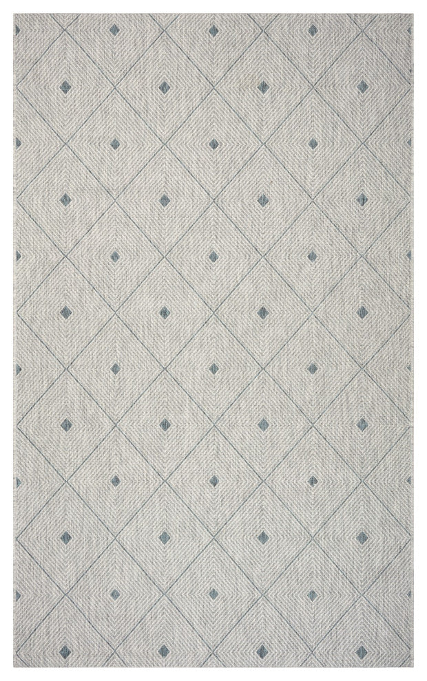 5" x 8" Blue Diamonds Indoor Outdoor Area Rug