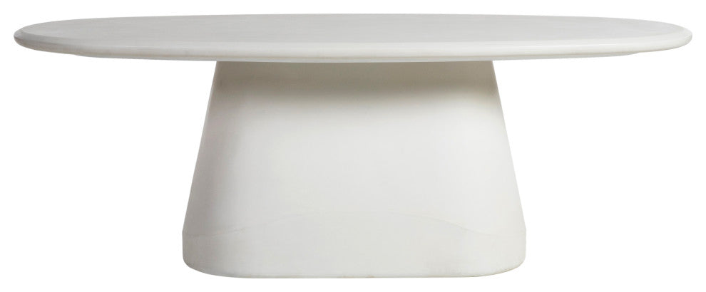 Ariel Concrete Outdoor Dining Table, Ivory