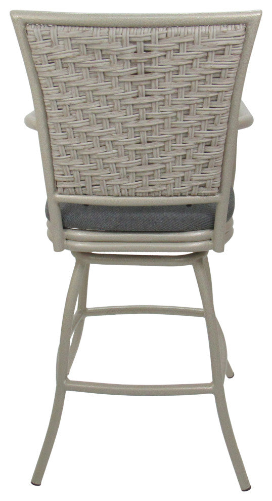 Set of 3, Outdoor/Indoor Erin Counter/Bar Stool, Dark Gray Linen on Beige, 26"