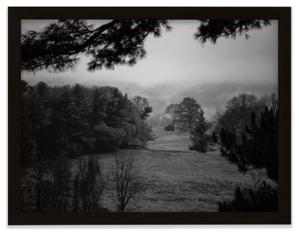 Mist of Valley Forge in Black and White Framed Photo Paper Wall Art Prints, Black, 11" X 14"