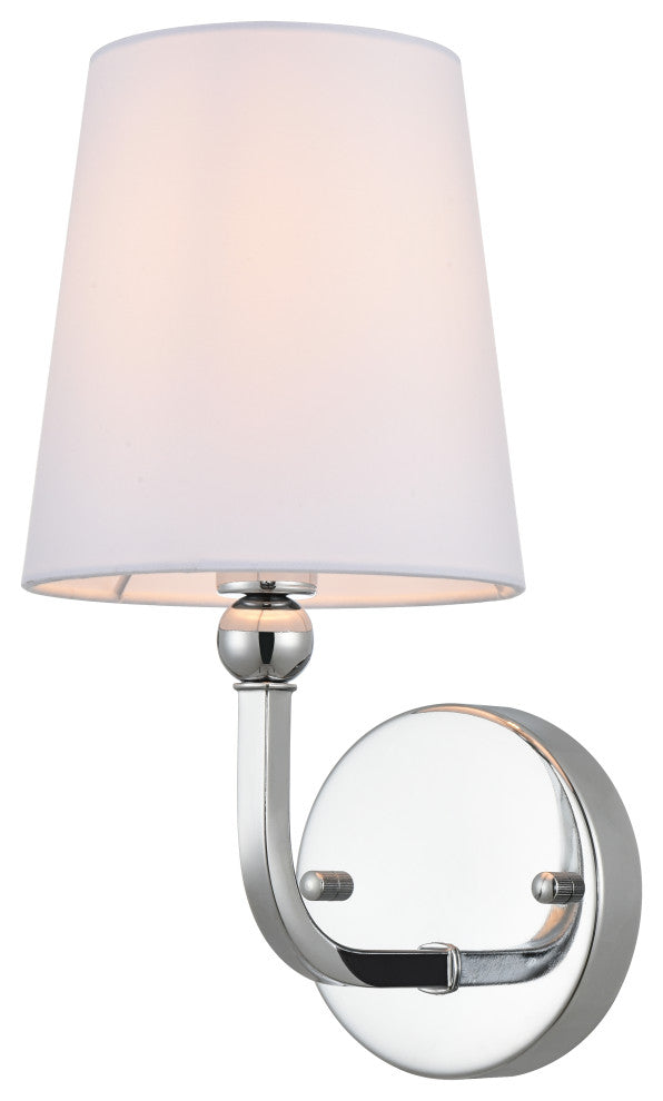 1 Light Chrome And Clear Bath Sconce