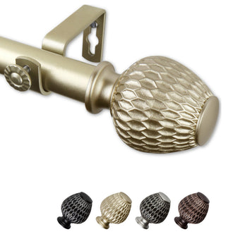 Telmo 1" Curtain Rod, Light Gold, 160-240"