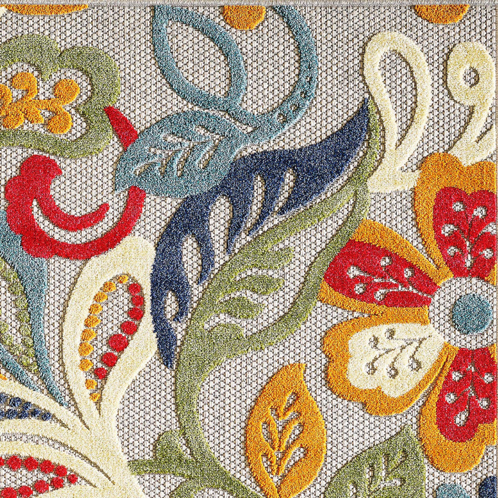 KAS Calla 6929 Ivory/Multi Leila Area Rug, 6'7"x9'