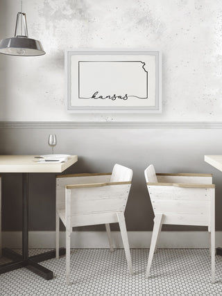 "Kansas Outline" Framed Painting Print, 45x30