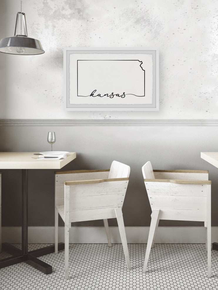 "Kansas Outline" Framed Painting Print, 45x30