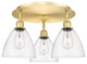 Bristol Glass-3 Light 19" Flush Mount-Satin Gold, Clear Glass Shade