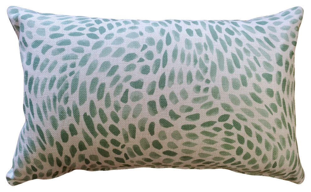 Matisse Dots Spring Green Throw Pillow 12x19, with Polyfill Insert