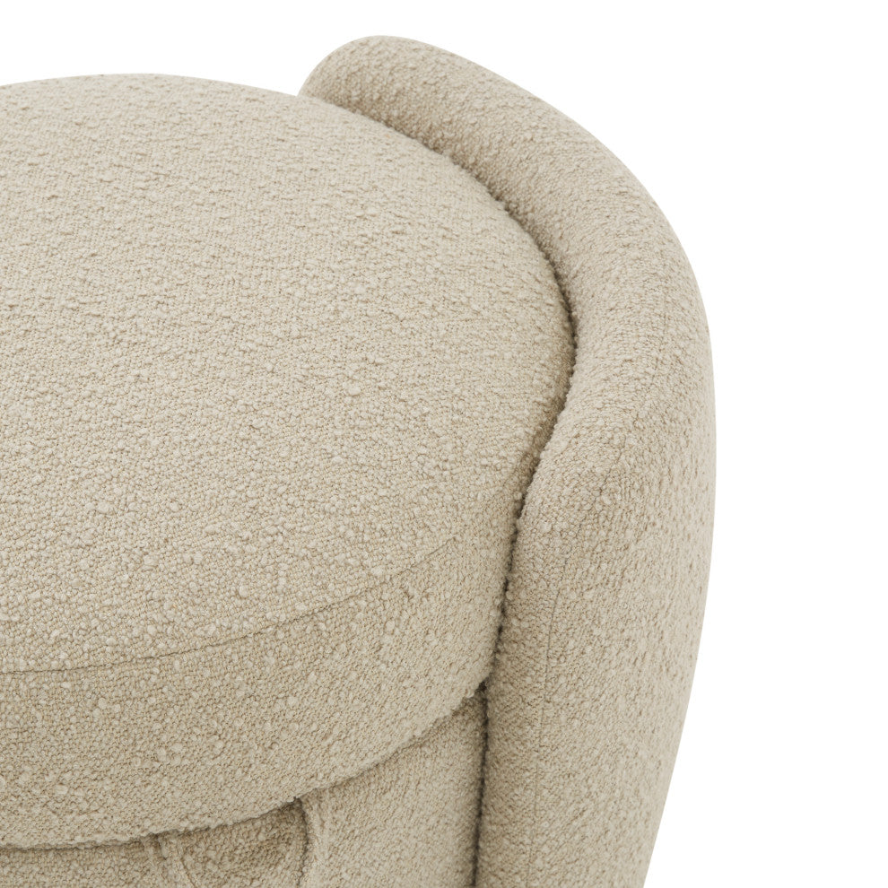 Safavieh Couture Danianna Boucle Ottoman, Oatmeal