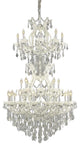 Elegant Maria Theresa Foyer Hall Light, White Finish With Royal Cut Crystal