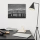 Skyway Bridge Black & White Landscape Photo Canvas Wall Art Print, 16" X 20"
