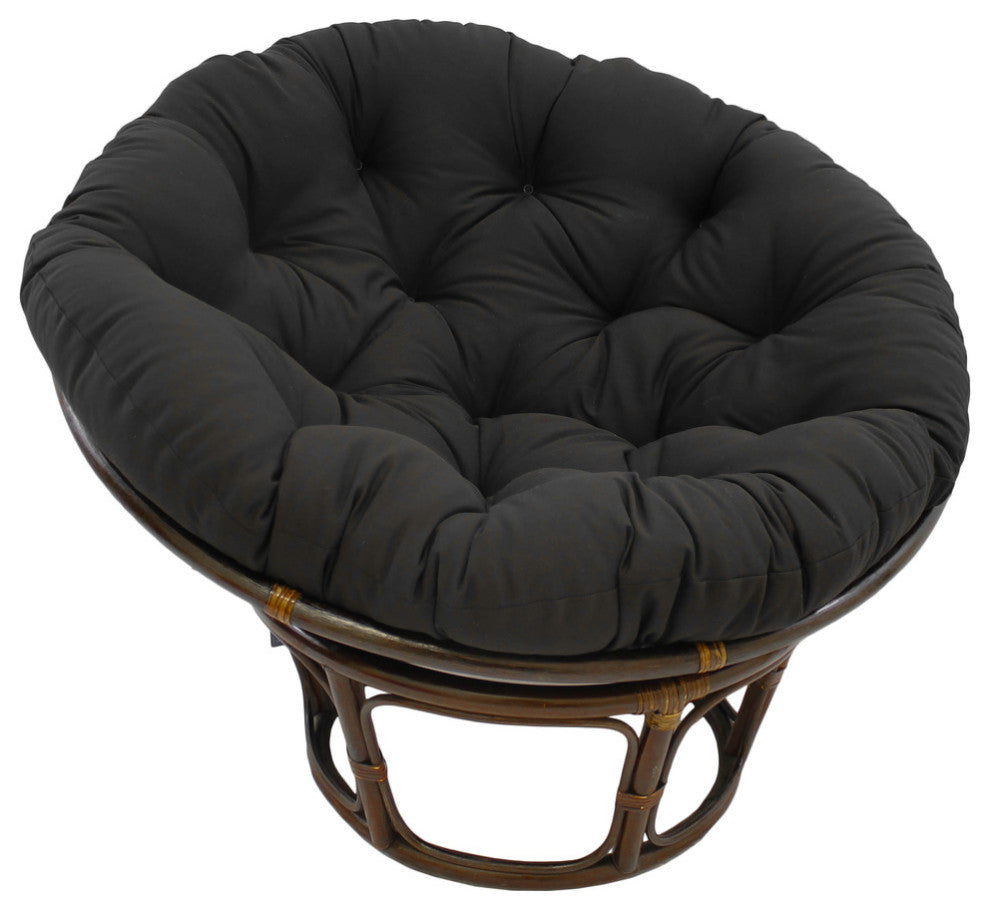 44" Solid Twill Papasan Cushion, Fits 42" Papasan Frame, Black