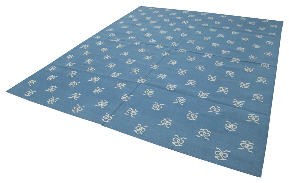 Rug N Carpet - Handmade Wool 8' 1'' x 9' 10'' Flatweave Dhurrie Kilim Rug