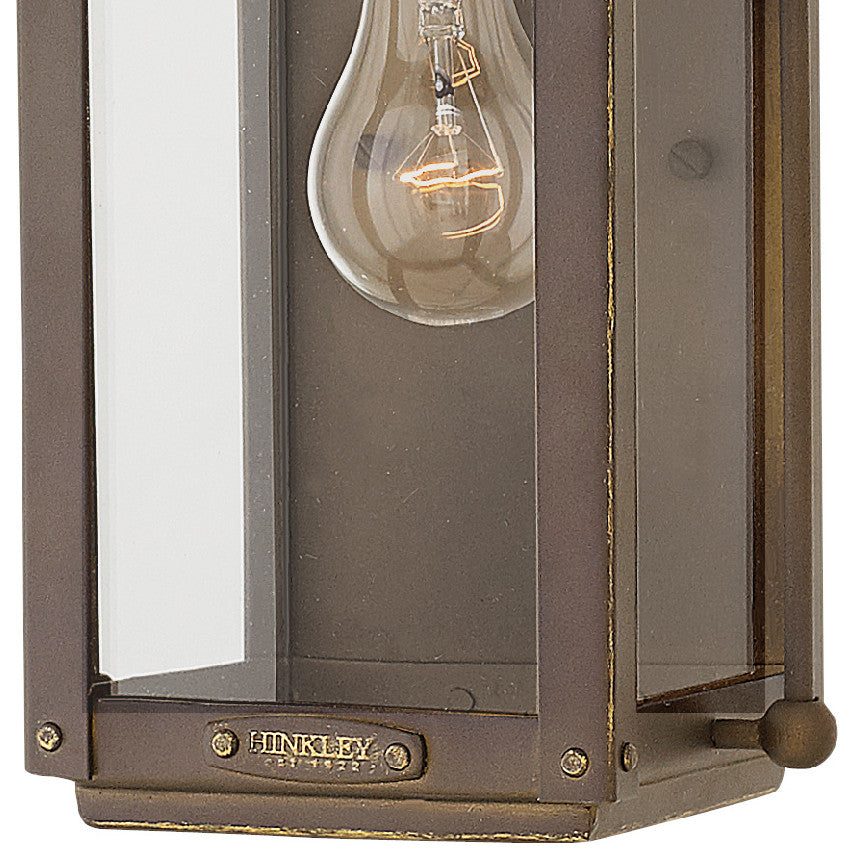 Hinkley Anchorage Small Wall Mount Lantern, Light Oiled Bronze