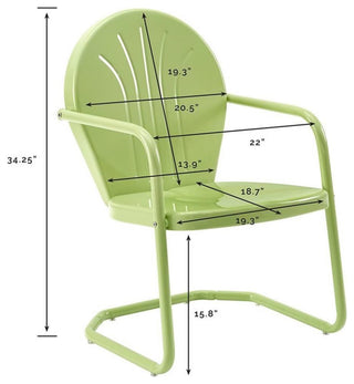 Home Square Griffith 2 Piece Metal Patio Chair Set in Tangerine and Key Lime