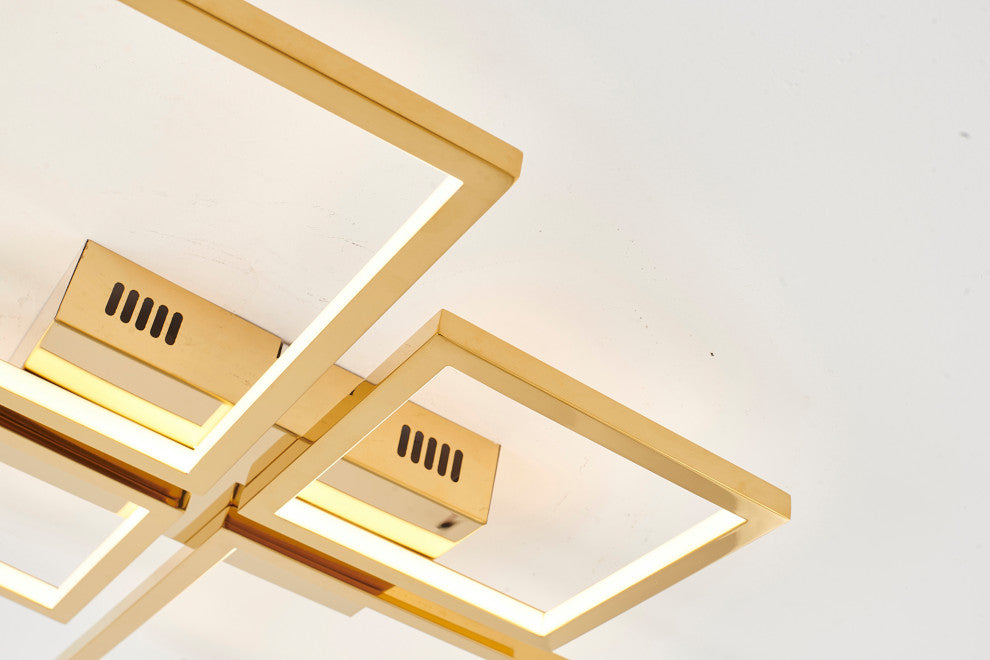 Bethel International TR39GD 16-Light LED Flush Mount, Gold