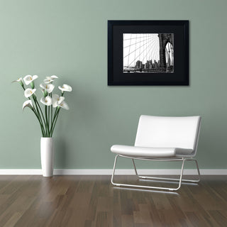 'Brooklyn Bridge 4' Matted Framed Canvas Art by CATeyes