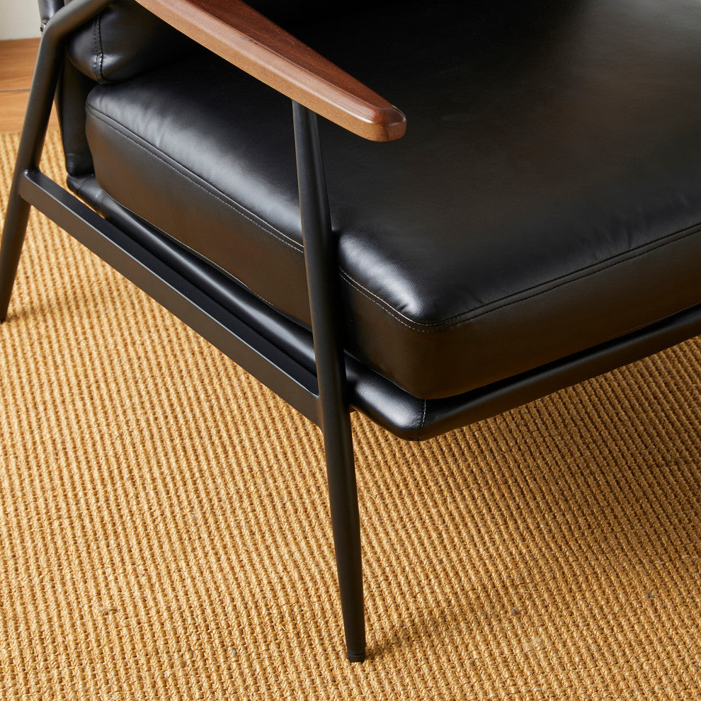 Set of 2 Black Leatherette Accent Armchair