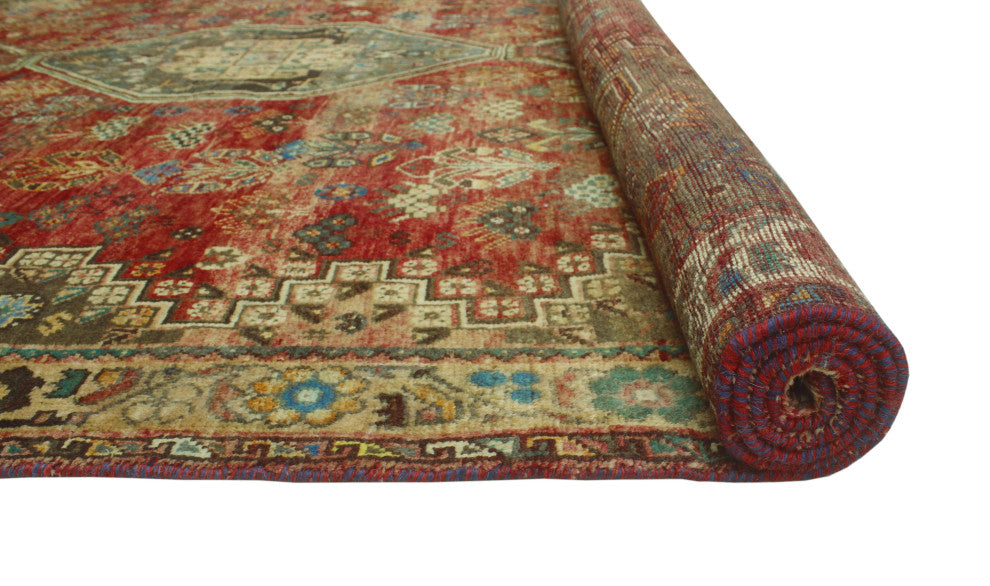 Semi-Antique Guven Red Rug