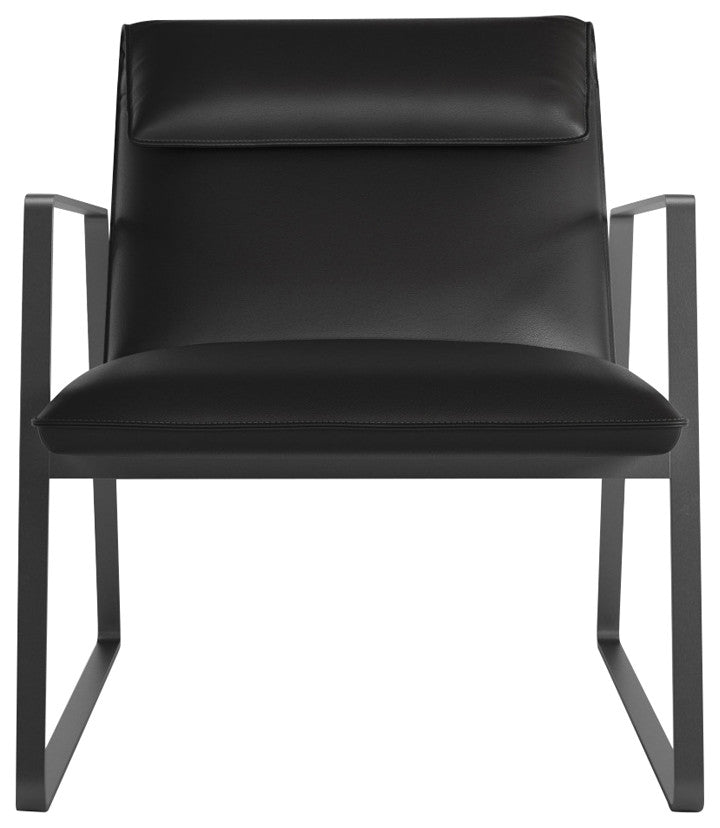 Evans Accent Chair, Leather, Jet Black Leather
