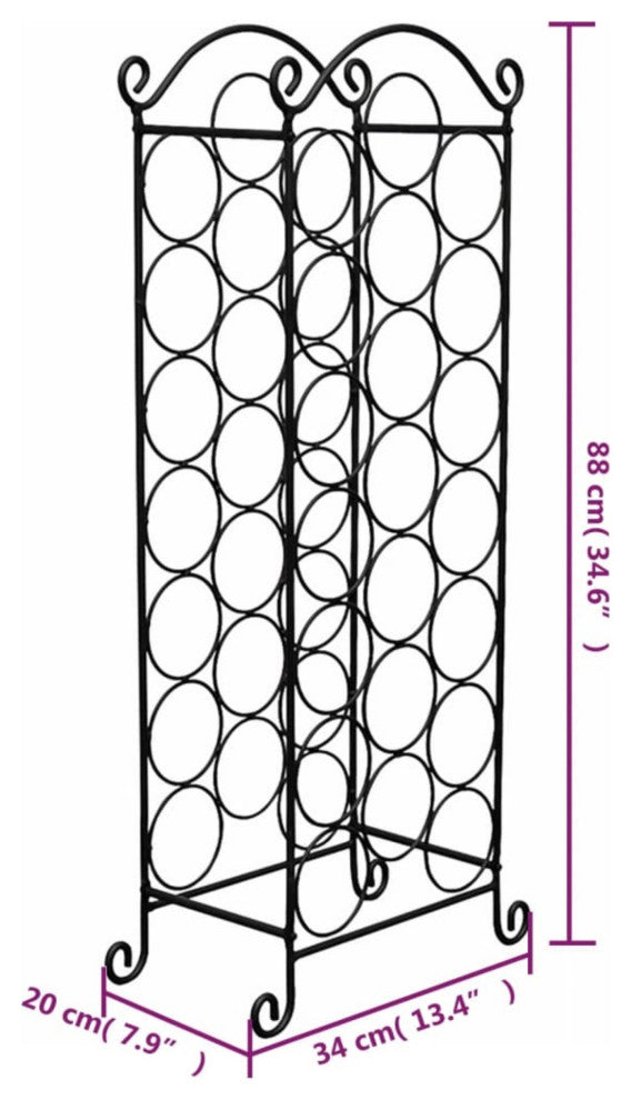 vidaXL Wine Rack for 21 Bottles Metal