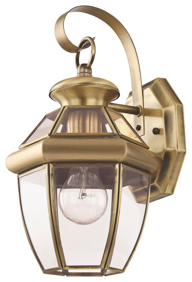 Monterey Outdoor Wall Lantern, Antique Brass, Antique Brass