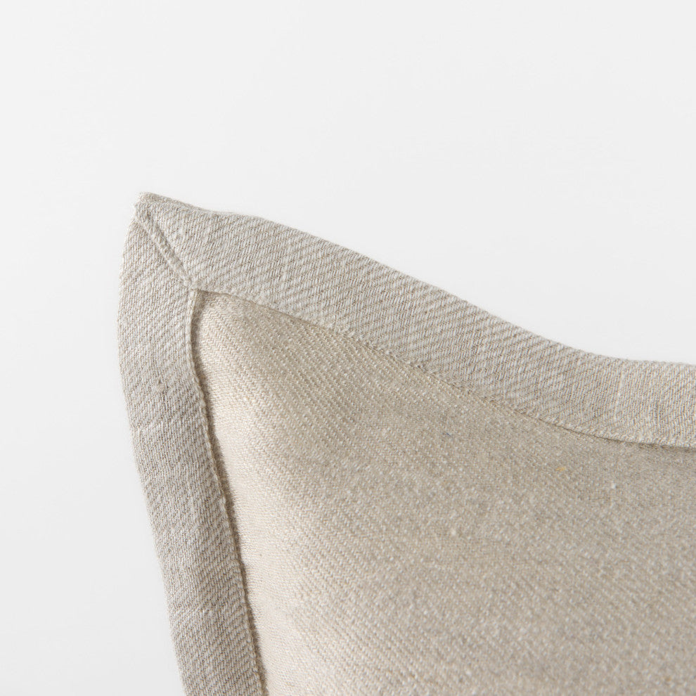 Mae 14Lx26W Beige Fabric Decorative Pillow Cover
