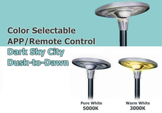 Solar Powered RGB LED UFO-Round Light APP/Remote Control for Outdoor, 20w