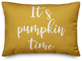 It's Pumpkin Time Lumbar Pillow, Mustard, 14"x20"
